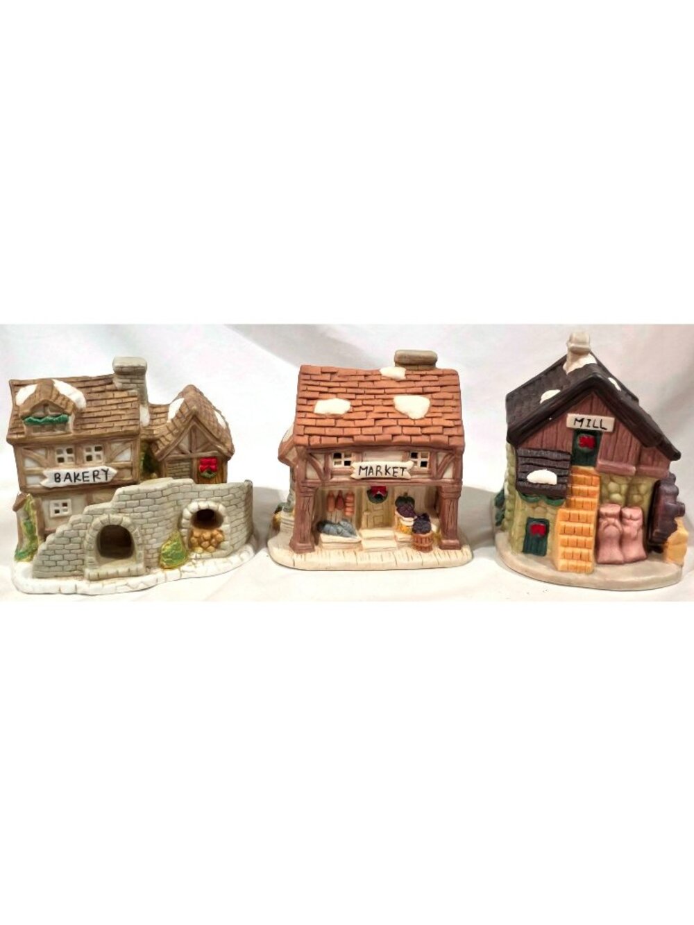 BAKERY MARKET MILL small English Christmas Village shop buildings Seymour Mann